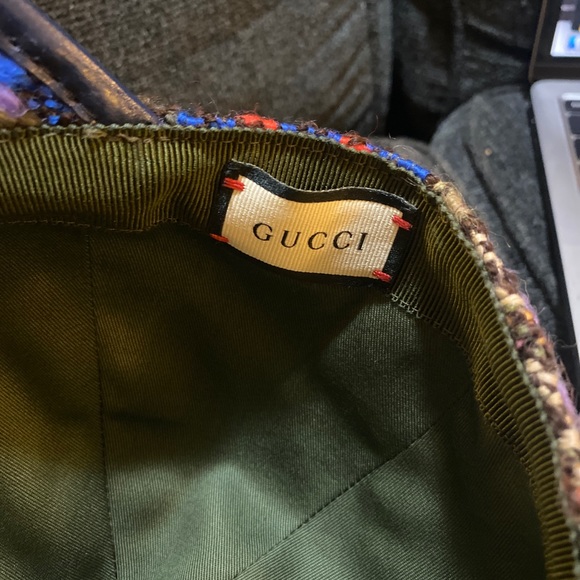 Gucci Women's Blue Tweed Baseball Cap With Interlocking G - Picture 3 of 3